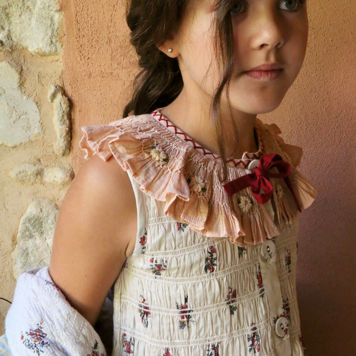 Tunique With Hair Clip in Garden Flowers Print by Bonjour