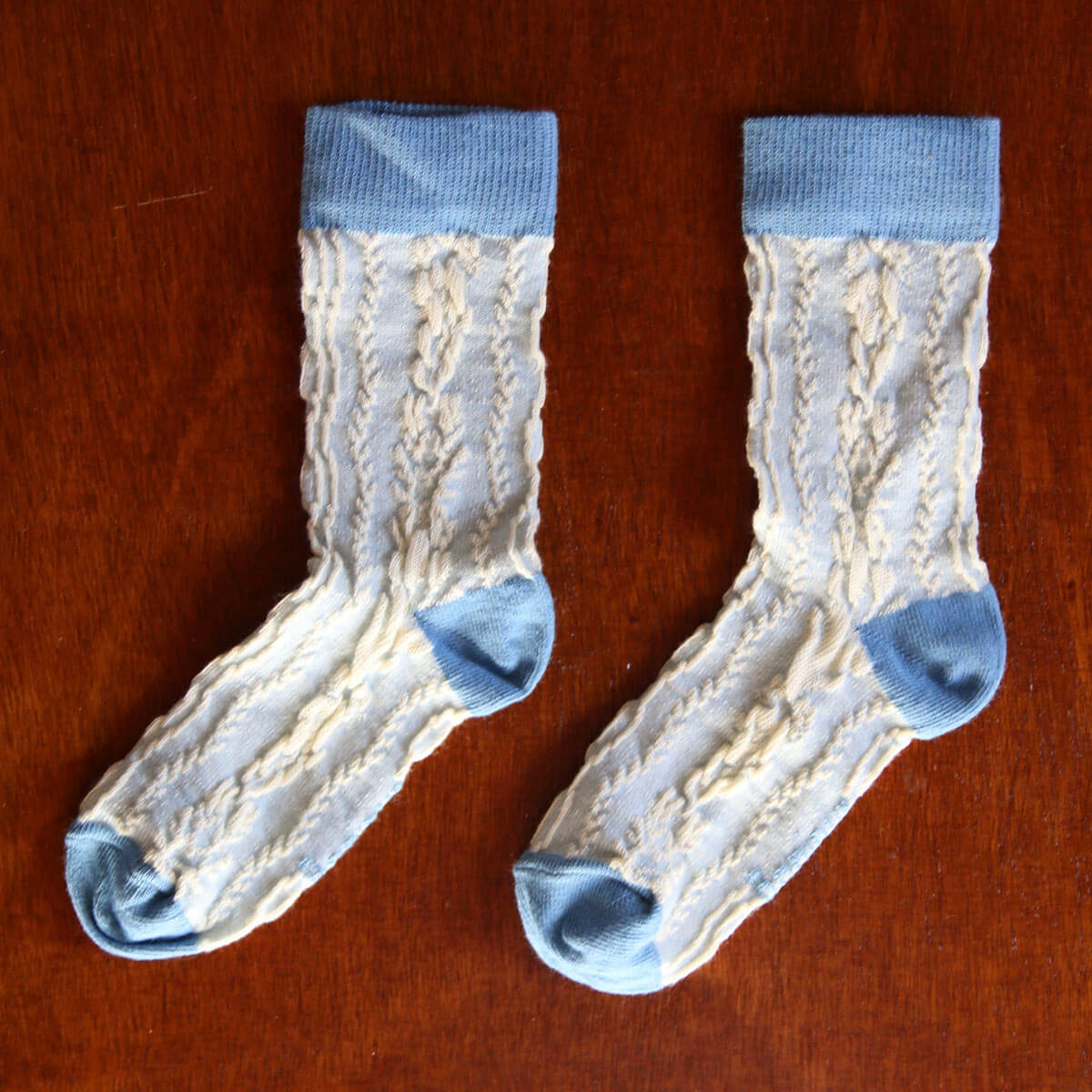 Twist Socks in Light Blue by Bonjour