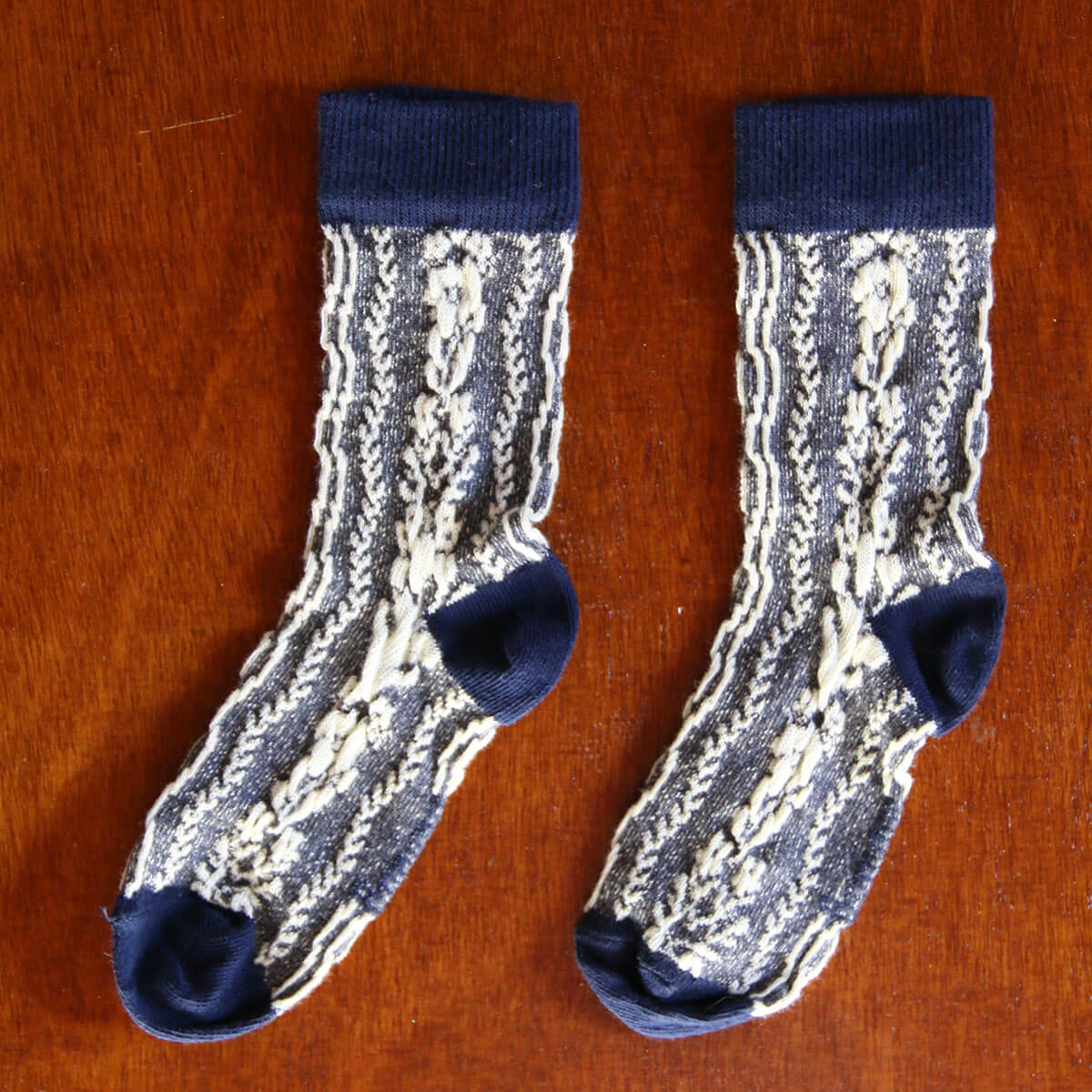 Twist Socks in Navy by Bonjour