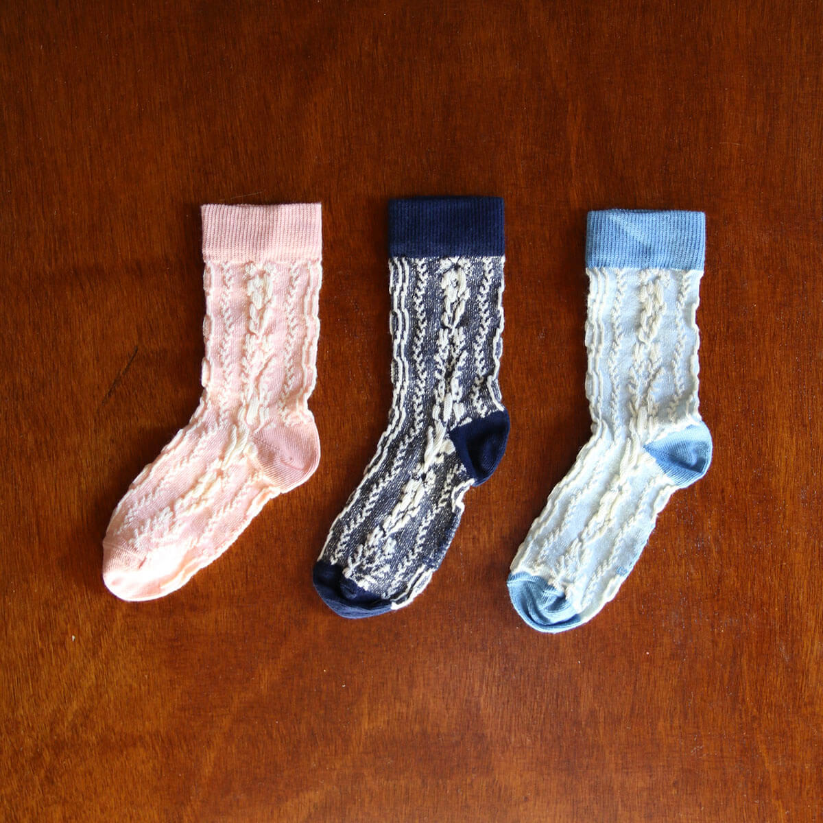 Twist Socks in Navy by Bonjour