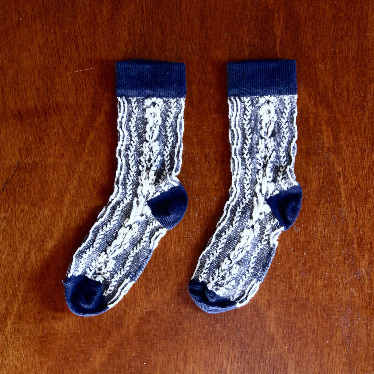 Twist Socks in Navy by Bonjour