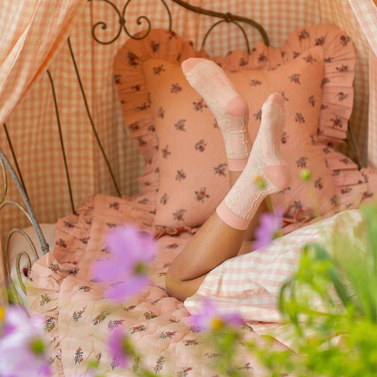 Twist Socks in Pink by Bonjour