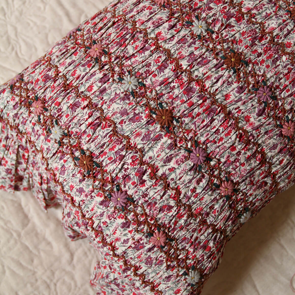 Handsmock Pillow Case in Flower Fields by Bonjour