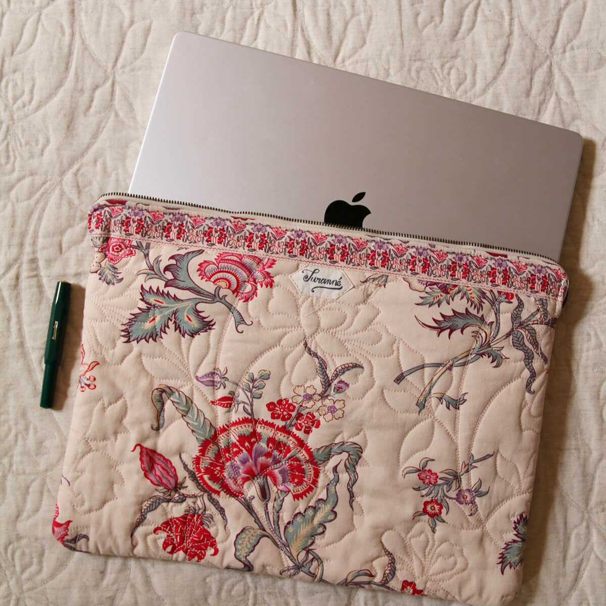 Quilted Laptop Bag in Vence Floral by Bonjour
