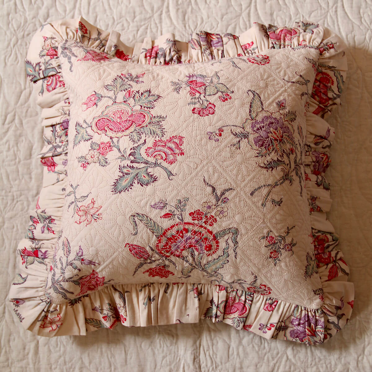 Quilted Pillow Case in Vence Floral by Bonjour