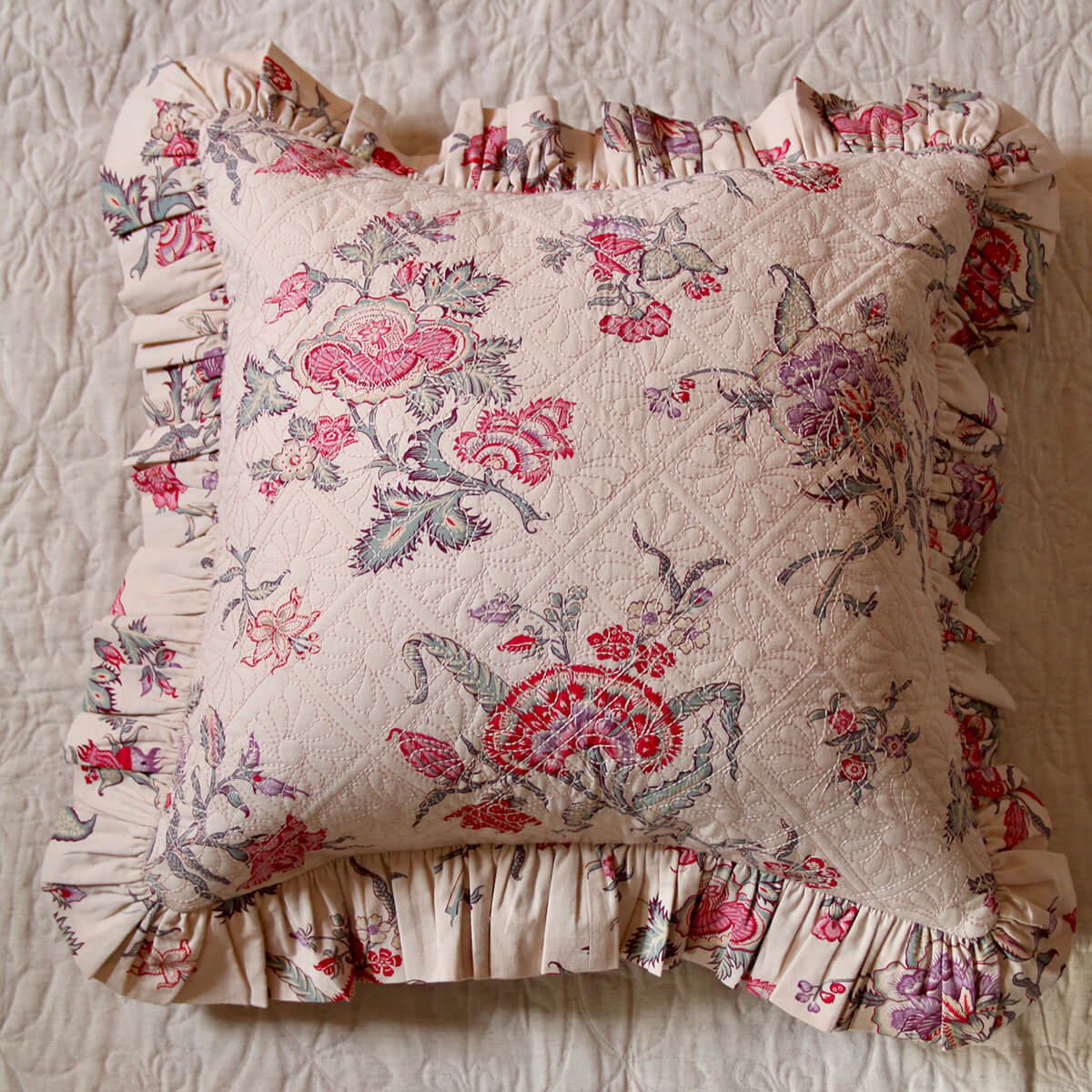 Quilted Pillow Case in Vence Floral by Bonjour