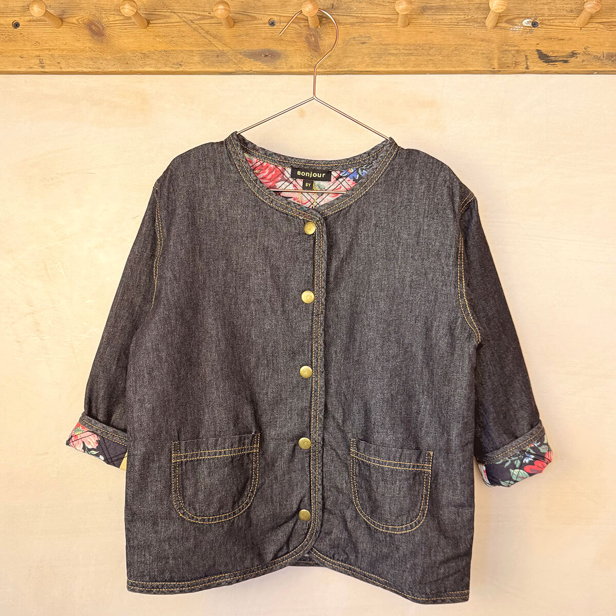 ジャケット・ブルゾン soor ploom quilted jacket black denim 4y soor ploom quilted jacket black denim 4y