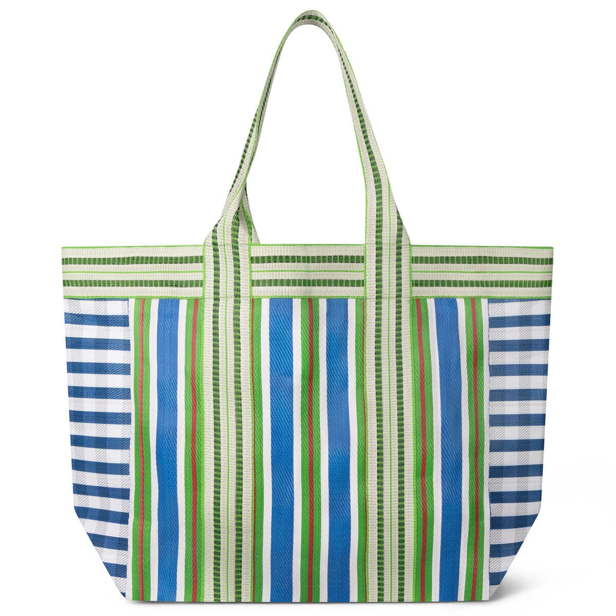 Eco Woven Shopper in Medici Blue / Grass Green by British Colour Standard