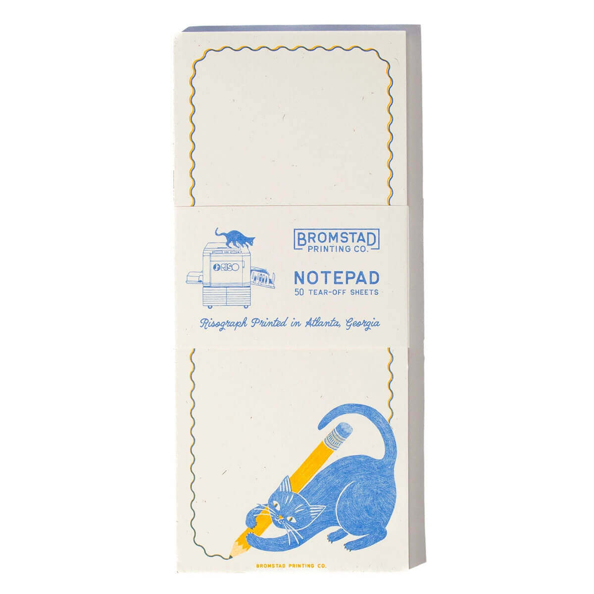Pencil Cat Risograph Notepad by Bromstad Printing Co.