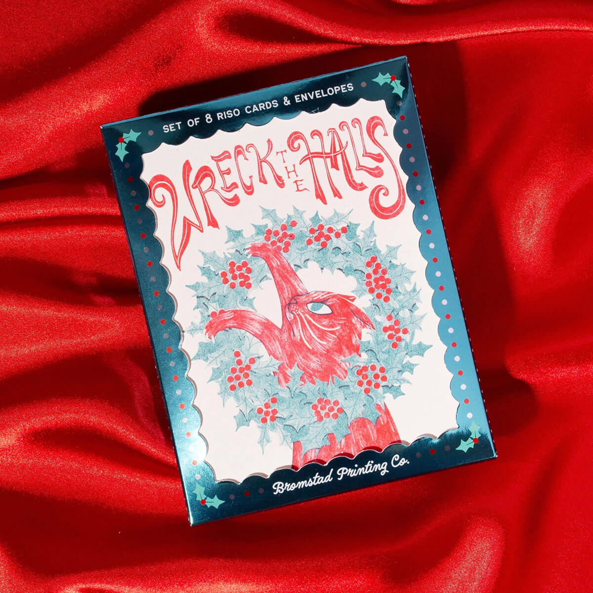 Wreck The Halls Boxed Set Of 8 Christmas Greetings Card by Bromstad Printing Co.