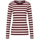Basic Long Sleeve Big Stripe Top in Burgundy Crush by By-Bar