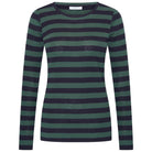 Basic Long Sleeve Big Stripe Top in Deep Green by By-Bar