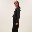 Cleo Cardigan in Dark Grey Melee by By-Bar