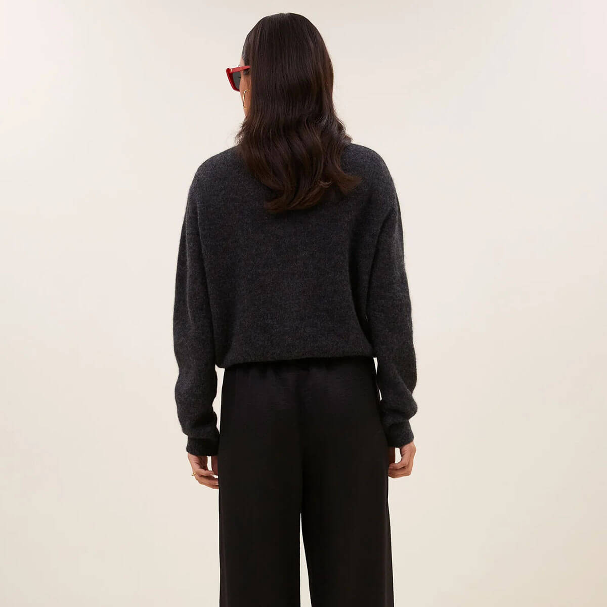 Cleo Cardigan in Dark Grey Melee by By-Bar