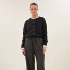 Cleo Cardigan in Dark Grey Melee by By-Bar