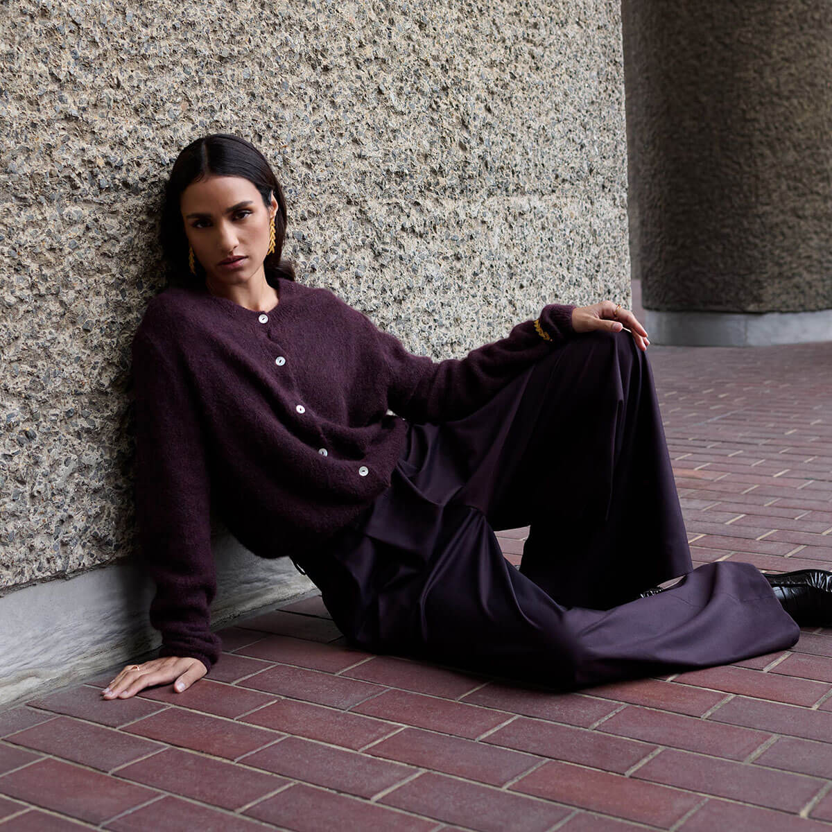 Cleo Cardigan in Deep Wine by By-Bar