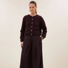 Cleo Cardigan in Deep Wine by By-Bar