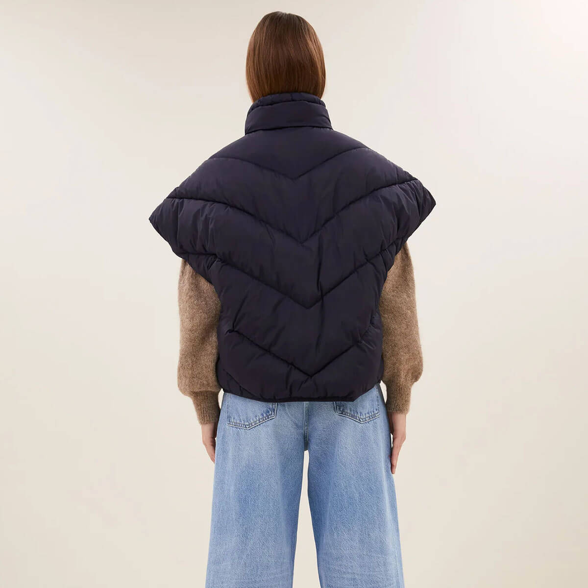 Franky Sleeveless Jacket in Midnight by By-Bar