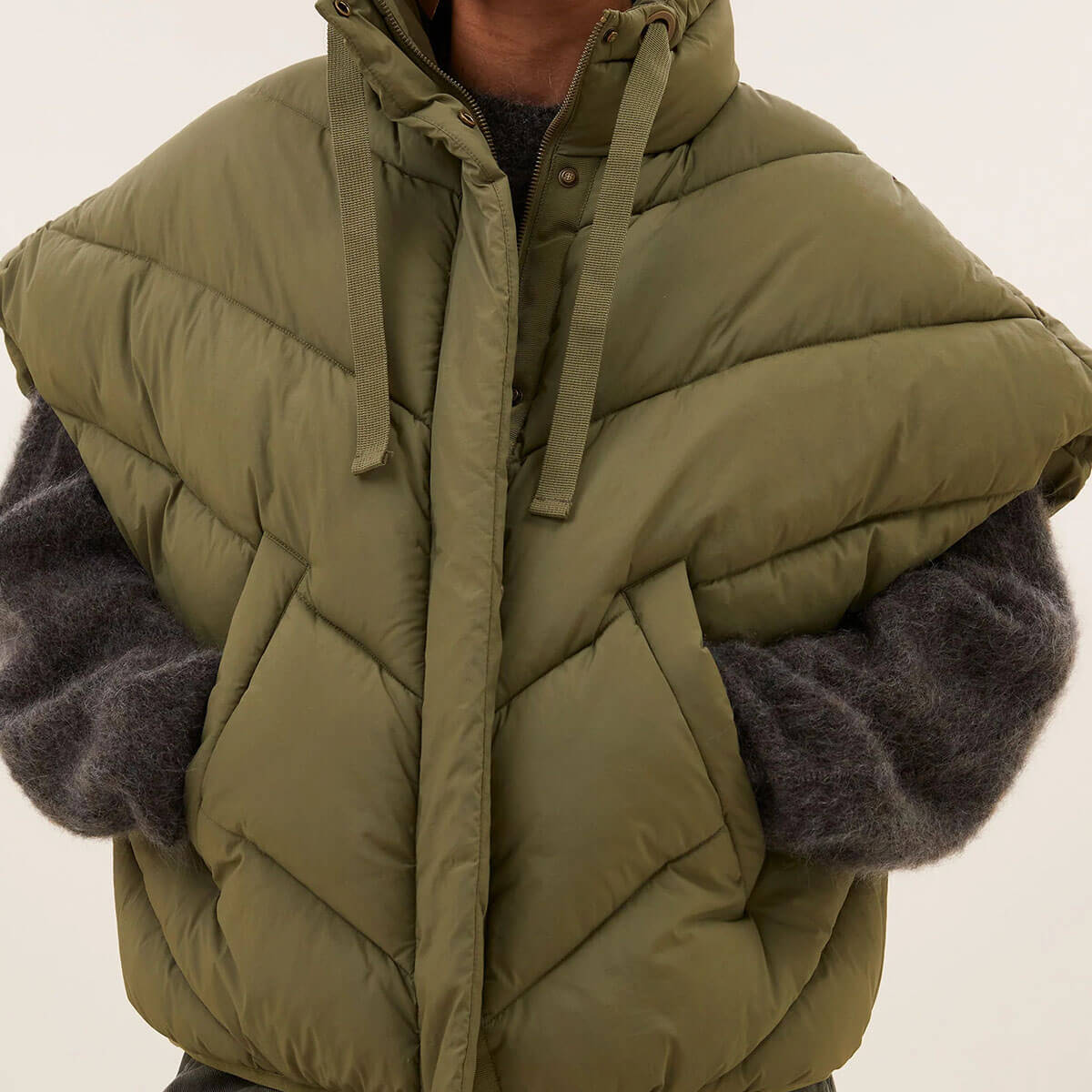 Franky Sleeveless Jacket in Olive by By-Bar