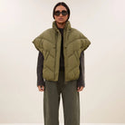 Franky Sleeveless Jacket in Olive by By-Bar