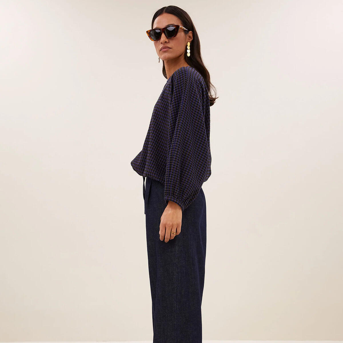 Gaya Blouse in Galaxy Check by By-Bar