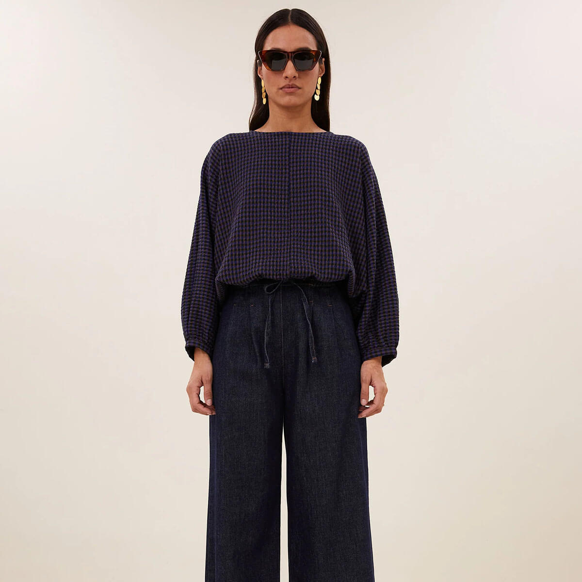 Gaya Blouse in Galaxy Check by By-Bar
