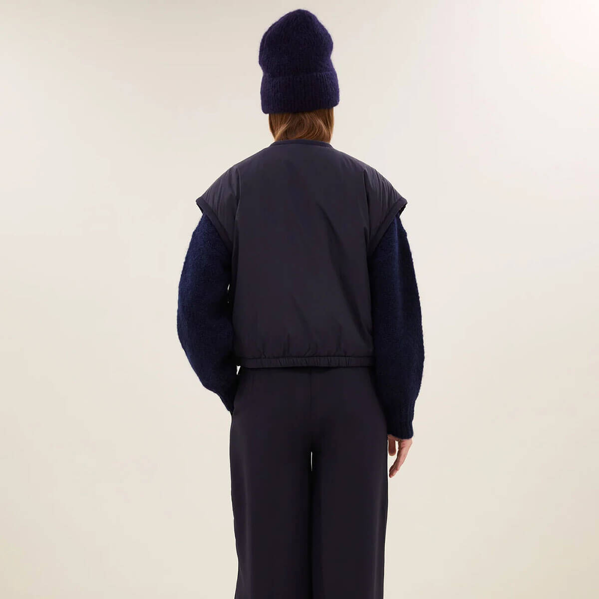 Gio Sleeveless Jacket in Midnight by By-Bar