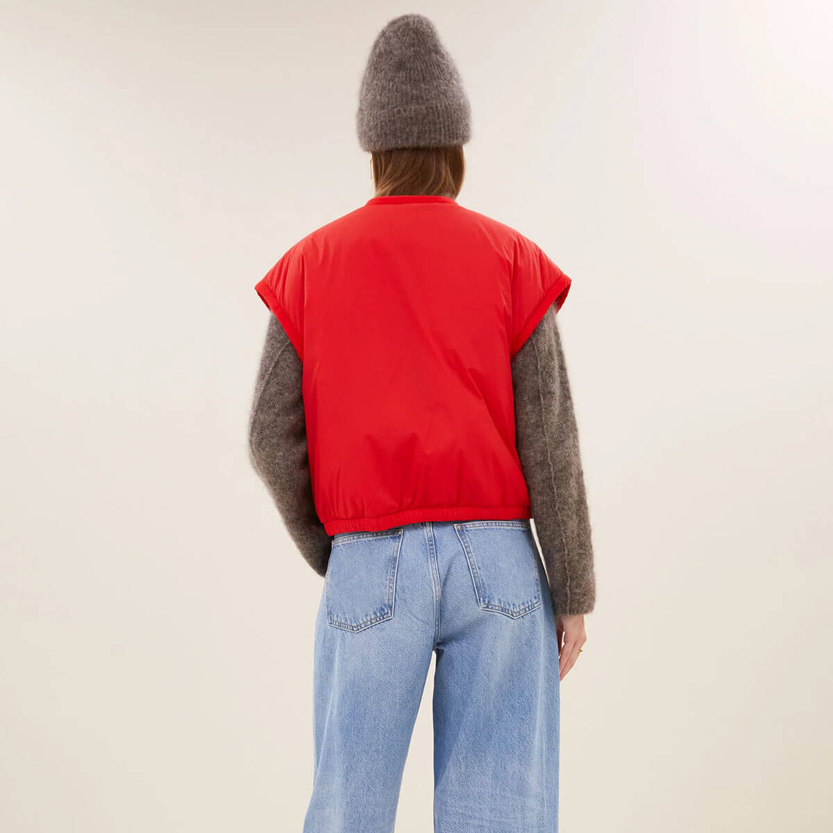 Gio Sleeveless Jacket in Poppy Red by By-Bar