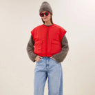 Gio Sleeveless Jacket in Poppy Red by By-Bar