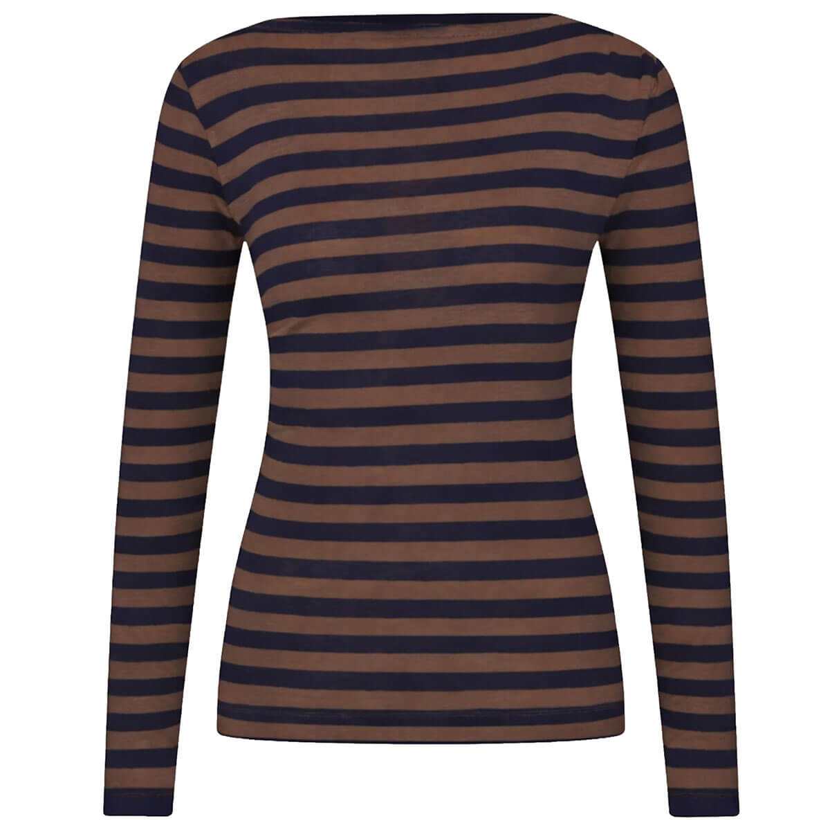 Leya Big Stripe Top in Coffee Bean by By-Bar