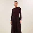 Leya Melange Stripe Top in Pecan by By-Bar