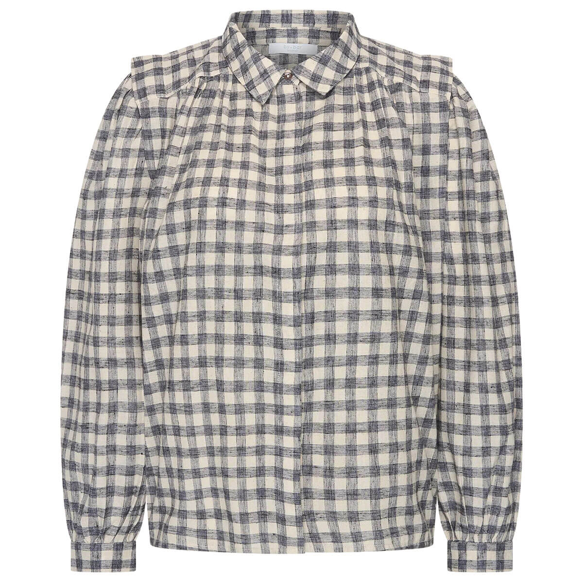 Maia Check Blouse in Ash Grey by By-Bar