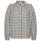 Maia Check Blouse in Ash Grey by By-Bar