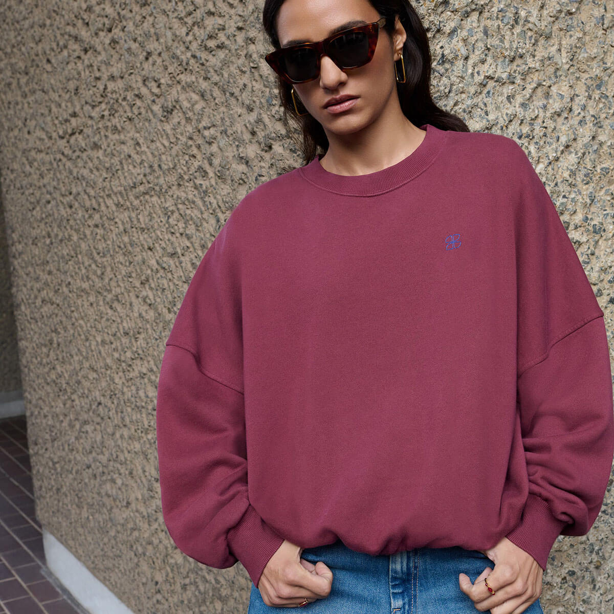 Malyn Logo Sweater in Burgundy Crush by By-Bar