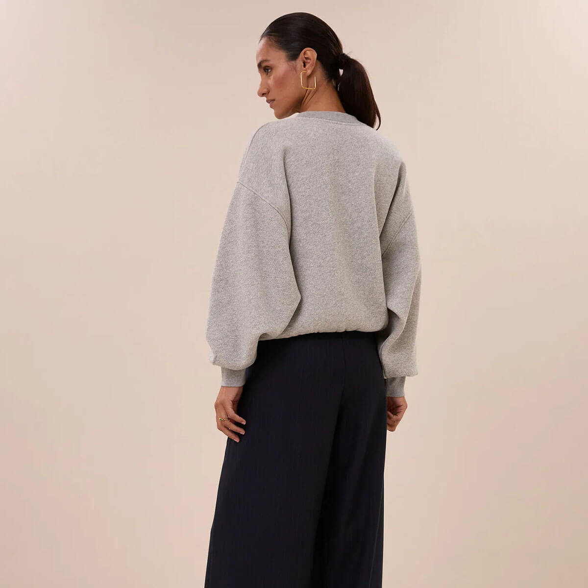 Mimi Sweater in Mid Grey Melee by By-Bar