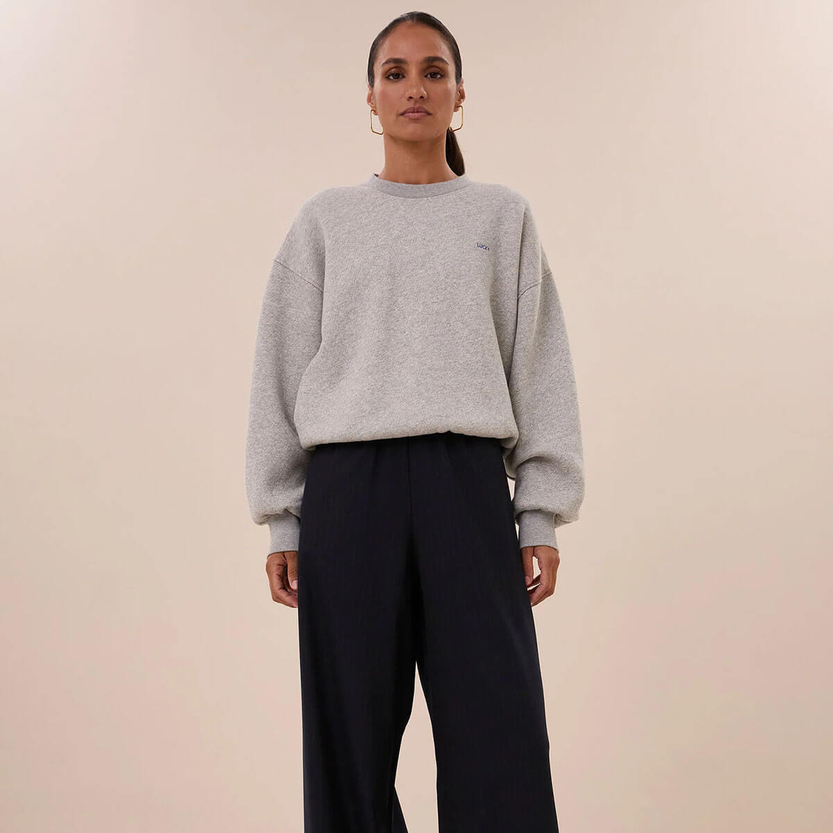 Mimi Sweater in Mid Grey Melee by By-Bar