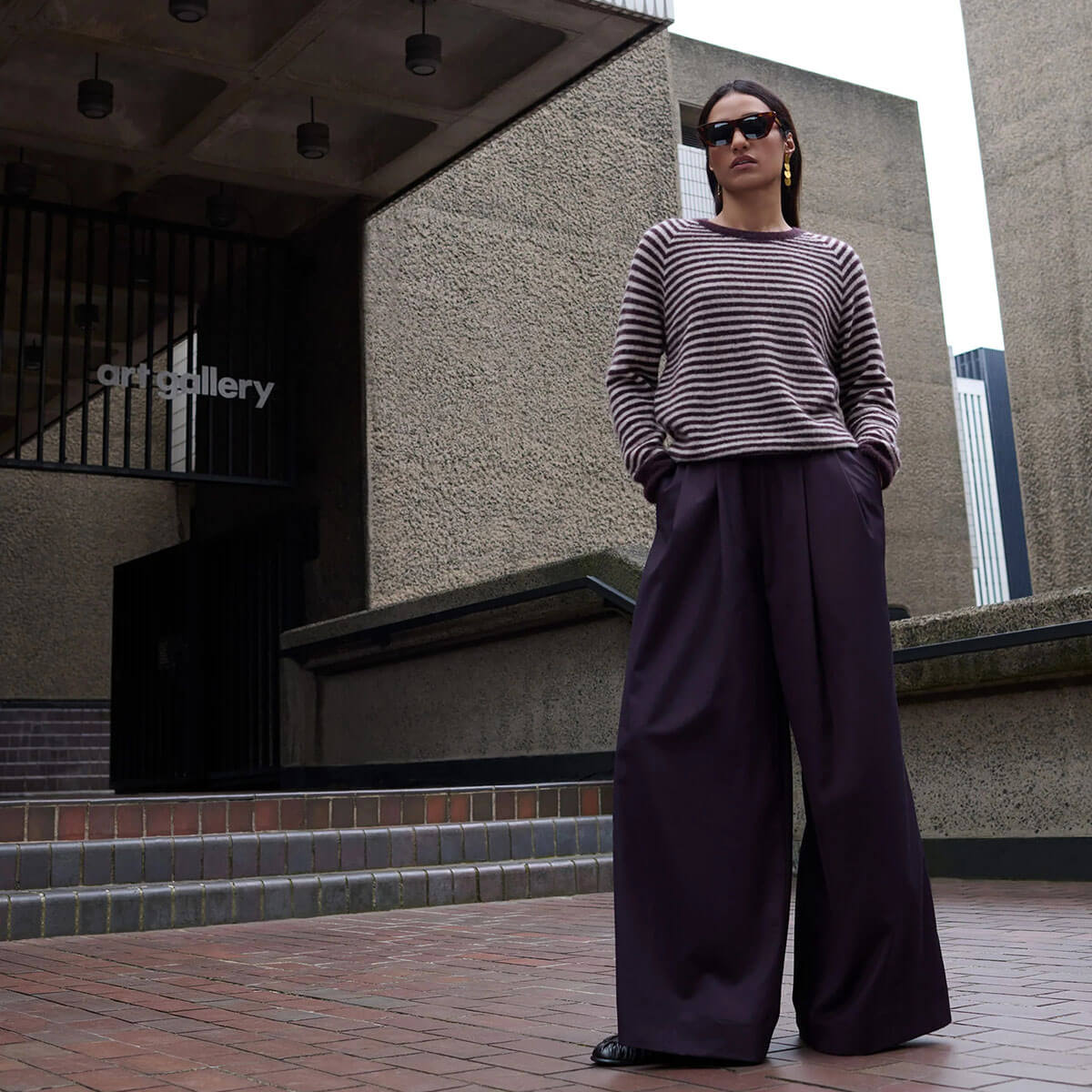 Sally Stripe Pullover in Burgundy Crush by By-Bar