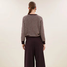 Sally Stripe Pullover in Burgundy Crush by By-Bar
