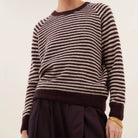 Sally Stripe Pullover in Burgundy Crush by By-Bar