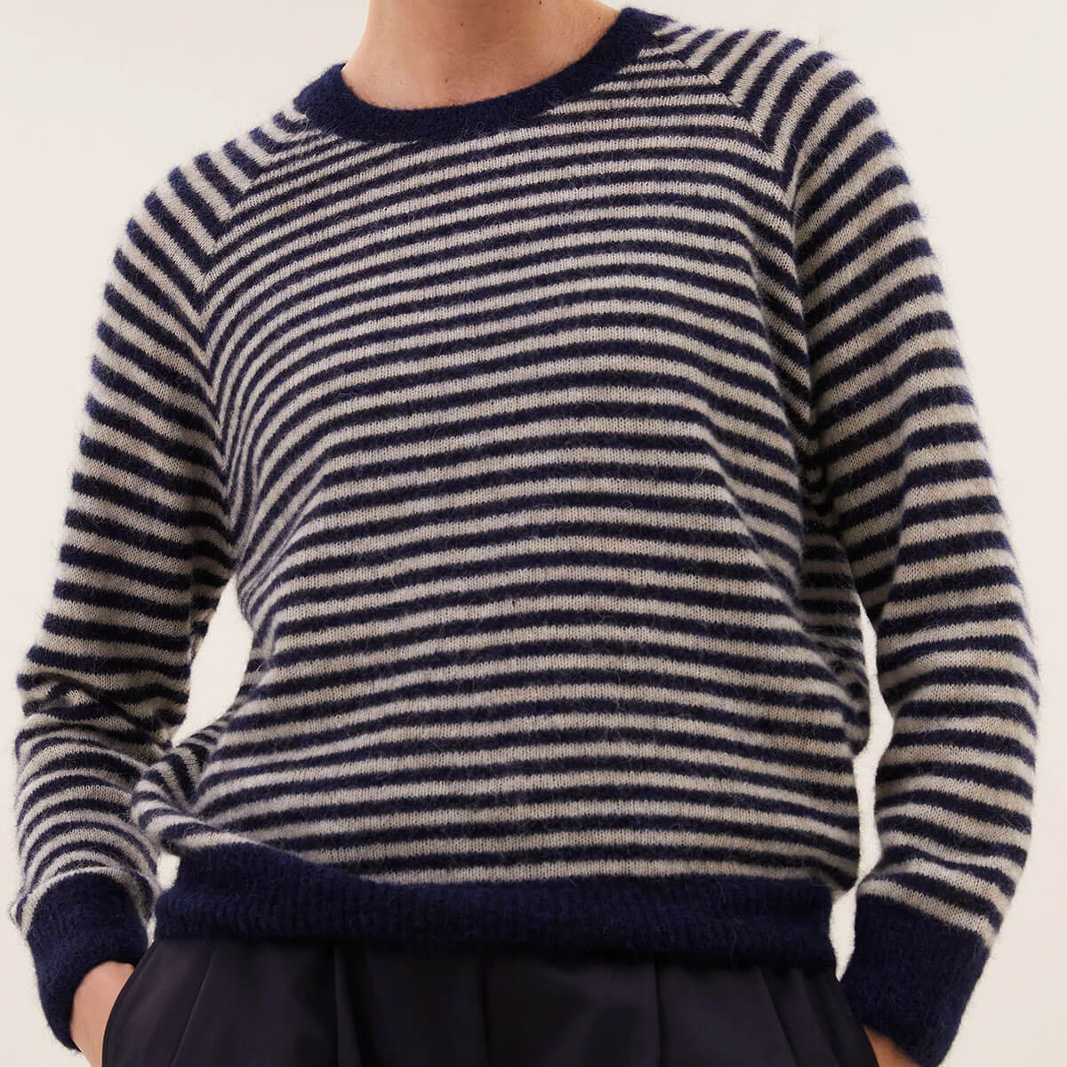 Sally Stripe Pullover in Midnight Marine by By-Bar