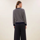Sally Stripe Pullover in Midnight Marine by By-Bar