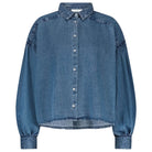 Sarah Short Denim Blouse in Medium Denim by By-Bar
