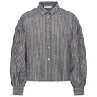 Sarah Short Thin Stripe Blouse in Ash Grey by By-Bar