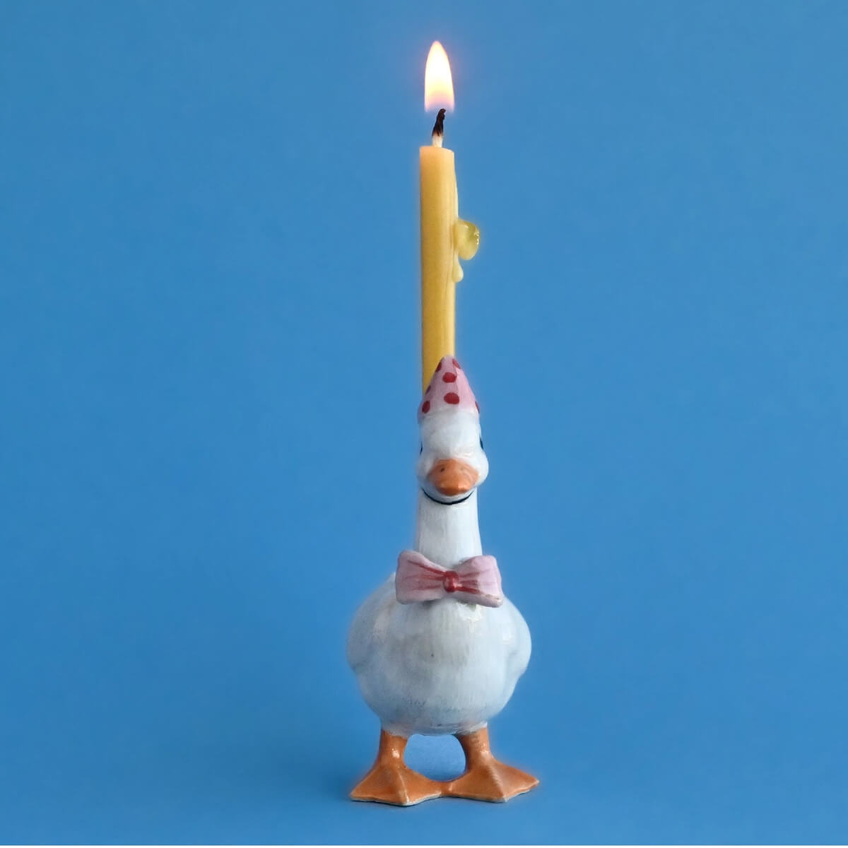 Goose With Pink Hat Ceramic Cake Topper by Camp Hollow
