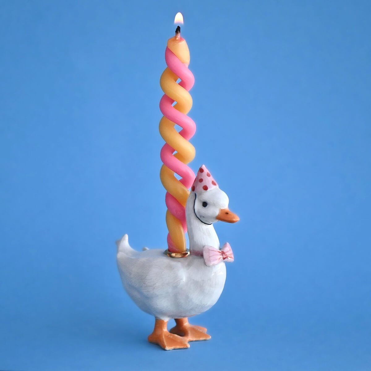 Goose With Pink Hat Ceramic Cake Topper by Camp Hollow