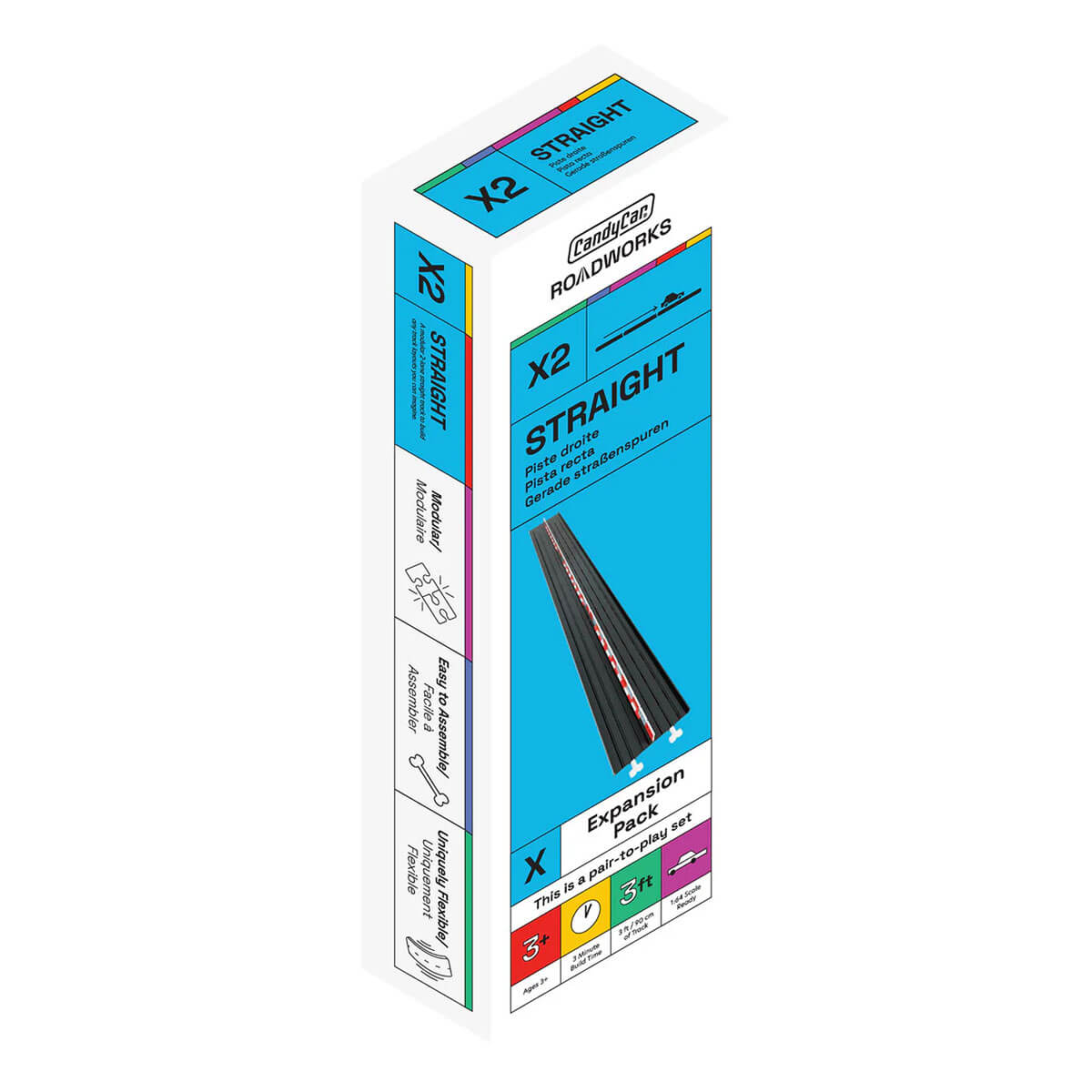 Roadworks Straight Track Expansion 3-Pack By Candylab Toys