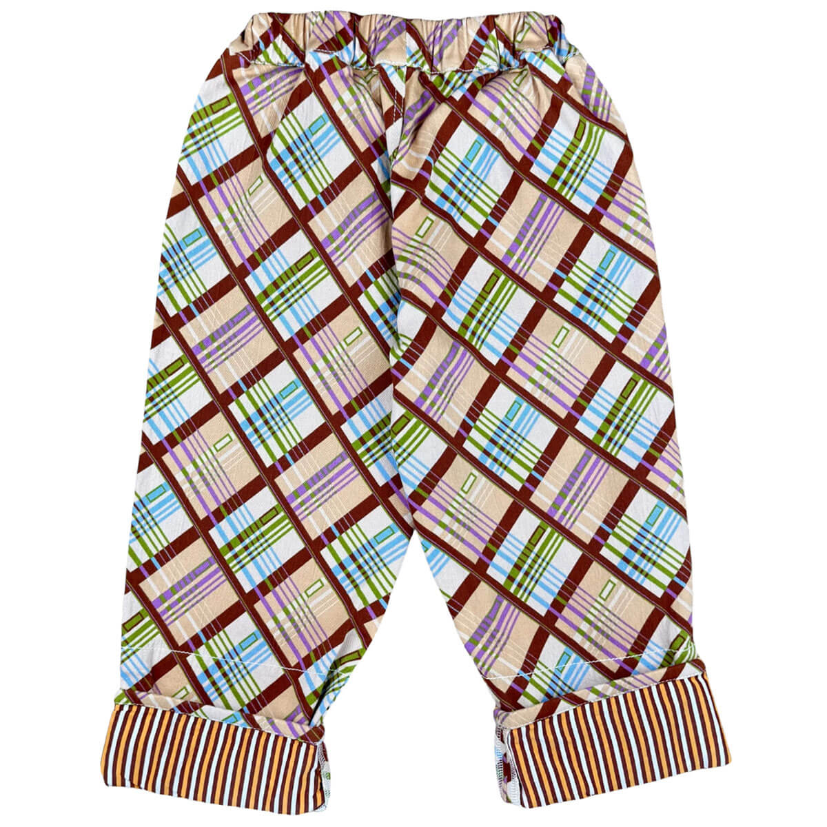Growing Pants in Toffee Check by Club Trésor