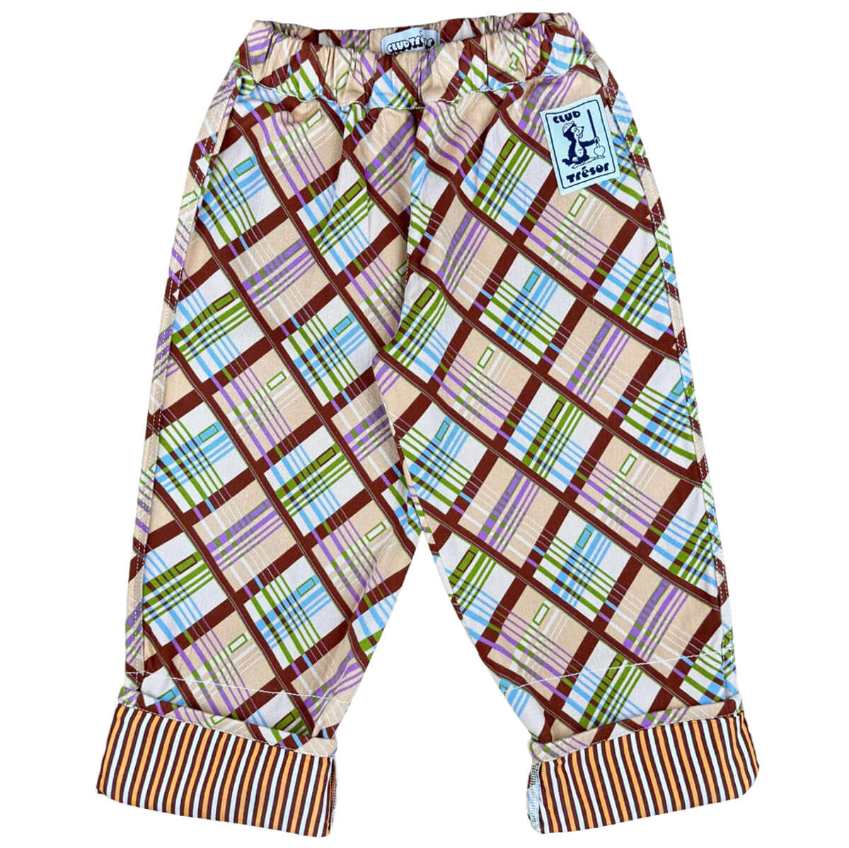 Growing Pants in Toffee Check by Club Trésor