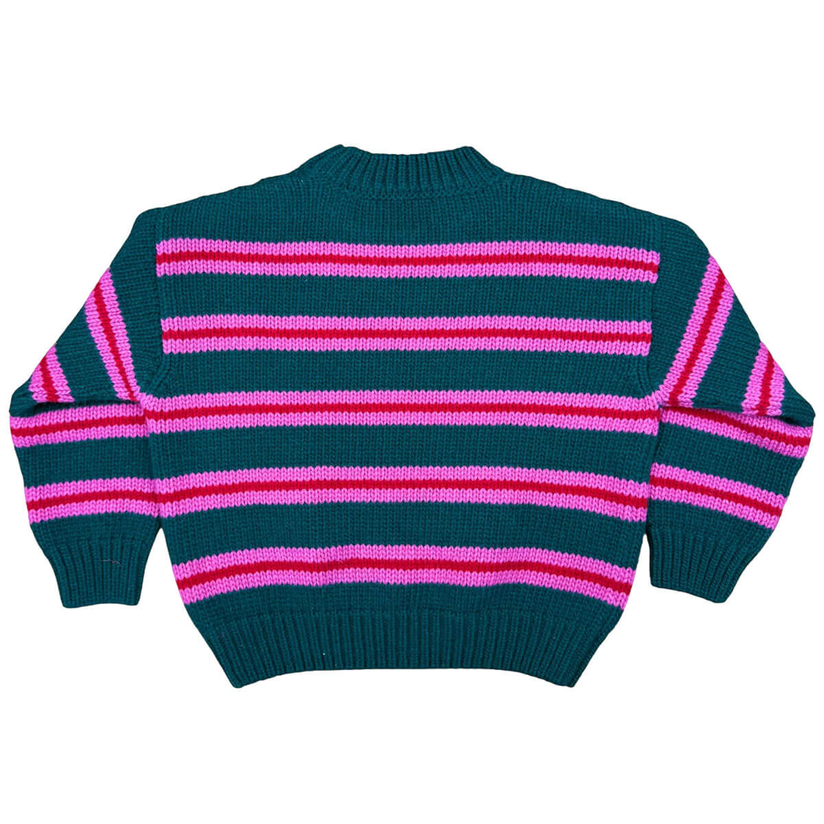 Knit Heritage Sweater in Green / Pink by Club Trésor