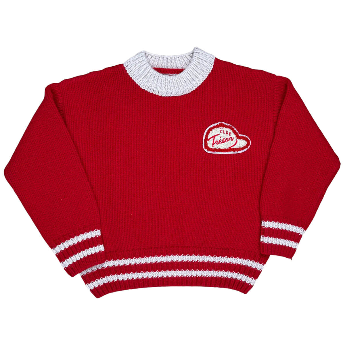 Knit Heritage Sweater in Red / Cream by Club Trésor